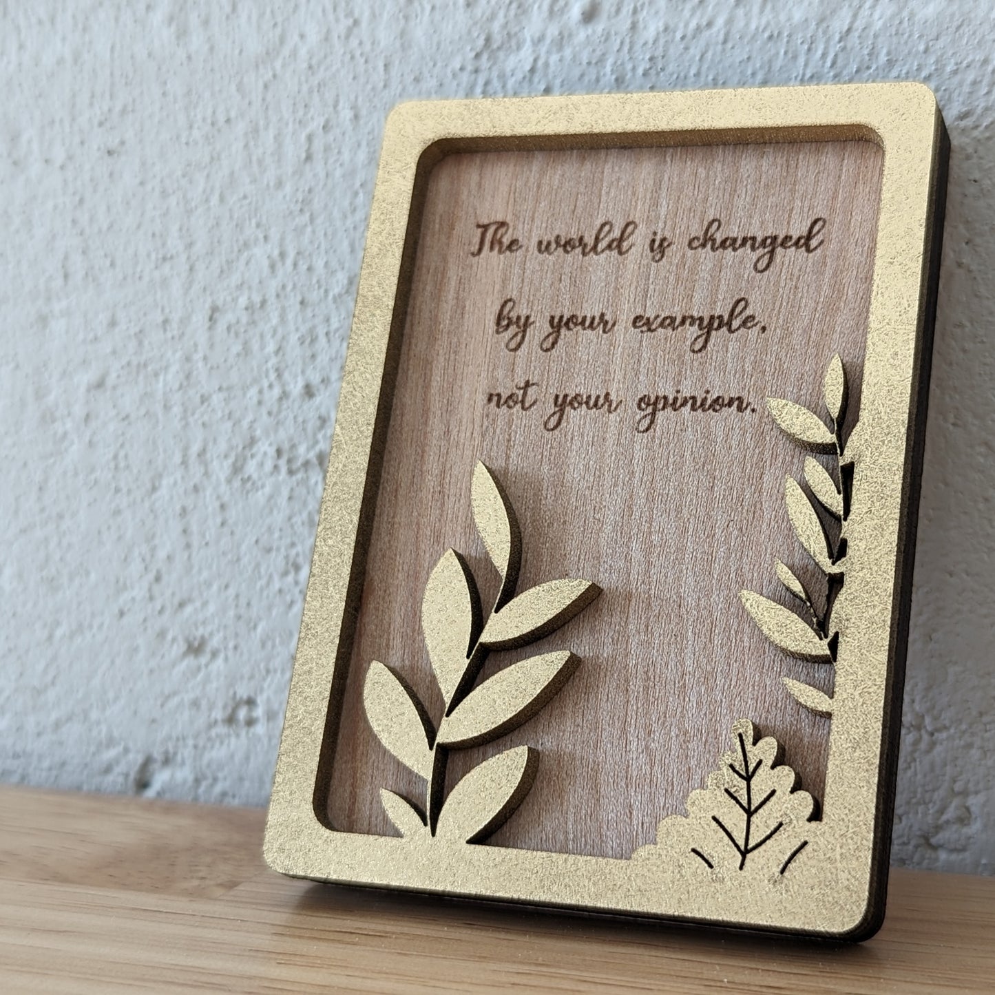 Engraved Display Art: Inspirations (Layered Wooden Desk Decor)